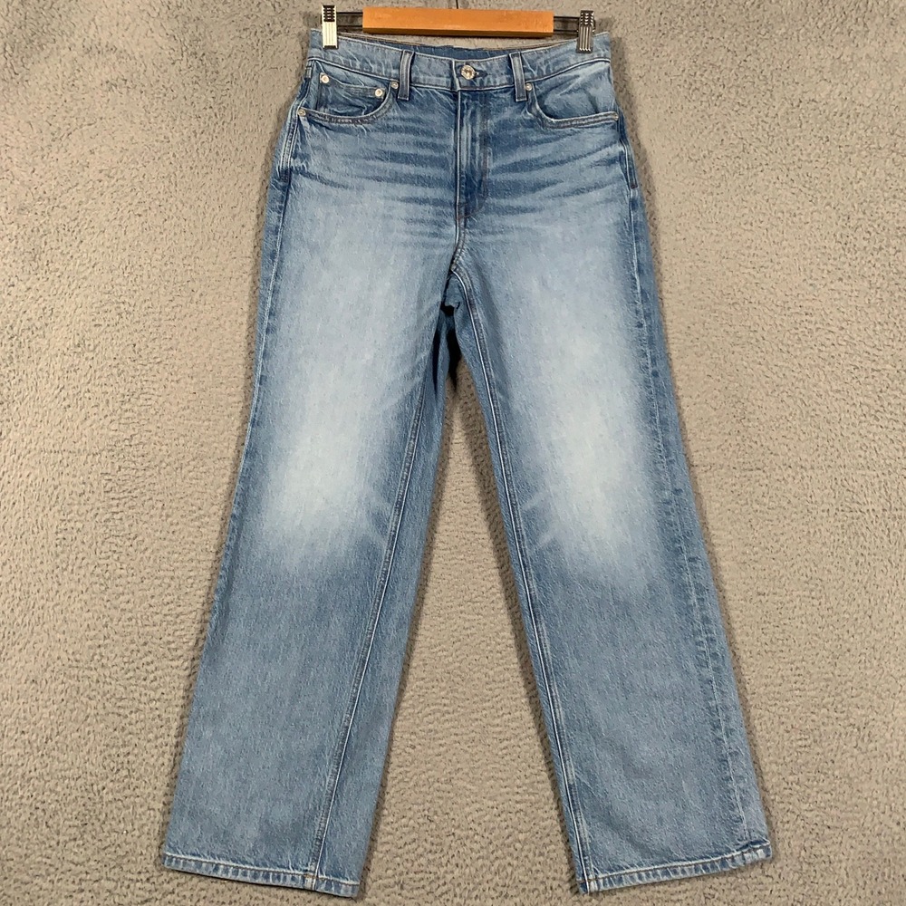 AYR The Roadie Straight Leg Jeans Women's 28 Light Blue High Rise Premium Denim
